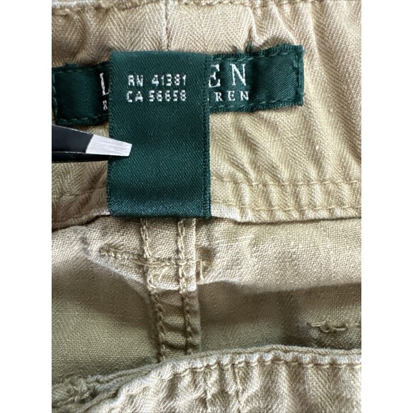 Lauren Ralph Lauren Pants Womens Sz 10 Beige Straight Cargo Chore Work Casual - Picture 12 of 14